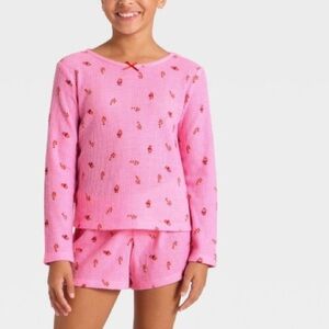 Cat & Jack Girls' Pink Star Pajama Set